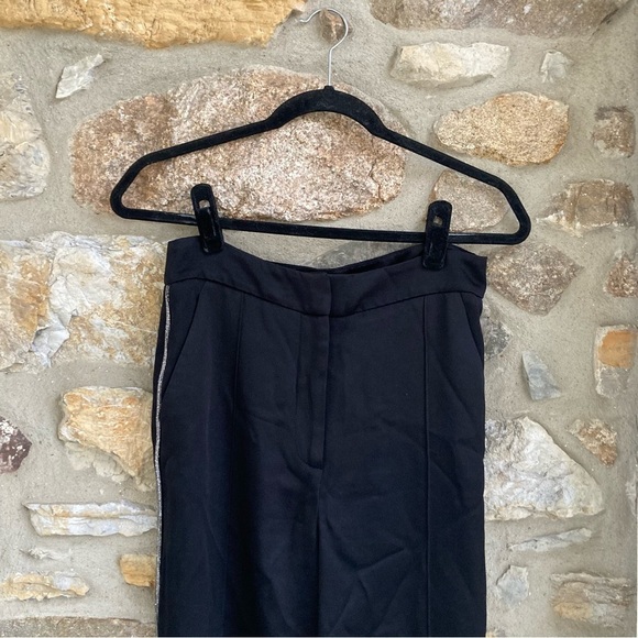 VERONICA BEARD Millicent Crystal-Trimmed Wide-Leg Side-Stripe Satin Pants $498 - Picture 6 of 14